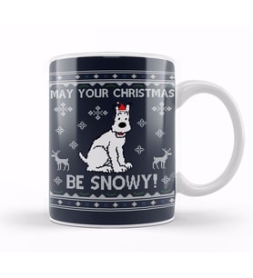 Tintin May Your Christmas Be Snowy Knit Kupa Bardak Porselen