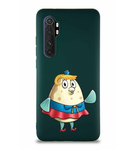 Xiaomi Mi Note 10 Lite Soft Premier Kapak Bayan Puff Tasarımlı Silikon Kılıf - Yeşil (Şeffaf)