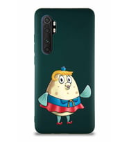 Xiaomi Mi Note 10 Lite Soft Premier Kapak Bayan Puff Tasarımlı Silikon Kılıf - Yeşil (Şeffaf)