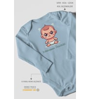 Sakinleşmem Ücretlidir Baskılı Bebek Zıbını – Çıtçıtlı Body  %100 Pamuk Uzun Kol (Bebek Mavisi)