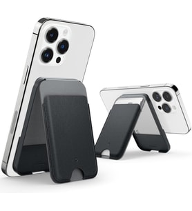 Caseology iPhone 15 / iPhone 14 / iPhone 13 / iPhone 12 Serisi için Stand / Cüzdan Nano Pop (MagSafe Uyumlu Black Sesame Outlet