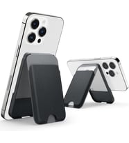 Caseology iPhone 15 / iPhone 14 / iPhone 13 / iPhone 12 Serisi için Stand / Cüzdan Nano Pop (MagSafe Uyumlu Black Sesame Outlet