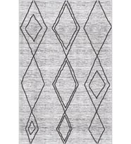Eliana Home Baskılı, Yıkanabilir Kaymaz Taban Salon Halısı LNA0695 100x150 cm (Gri)