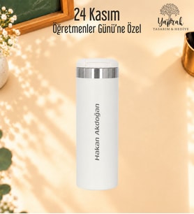 Öğretmenler Günü Hediyesi Kişiye Özel İsim Baskılı 500 Ml Renkli Termos