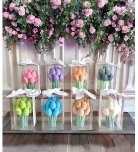 Mumelia Candles Lale Buket - Doğal Soya Kutulu Hediyelik Mum - 15 Adet