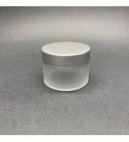 30 cc Buzlu Cam Krem Kavanoz  - Gümüş Kapaklı İç Contalı - 30ml Buzlu Cam Krem Kavanoz  x 10 Adet (Beyaz)