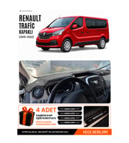 RENAULT TRAFIC KAPAKLI (2015-2022) Uyumlu Torpido Örtüsü Torpido Kılıfı - Siyah