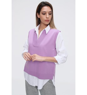 Chuba Kadın Triko Süveter 21W124 (Lila)