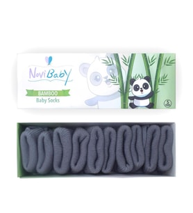 Novibaby 5'li Bambu Yenidoğan Bebek Çorap I Cloud I 0-6 ay (Gri)