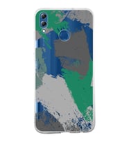 Huawei Honor 8x Uyumlu Kapak Brush Stroke Tasarımlı Şeffaf Silikon Kılıf