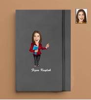 Kişiye Özel Öğretmen Kadın Model 13x21 Gri Defter-18