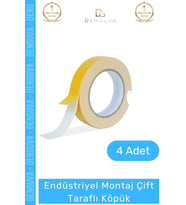 #KöpükBant Çift Taraflı Güçlü Yapışkanlı Sabitleyici Endüstriyel Montaj Köpük Bant 10mt - 4 Adet