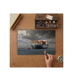 Yük Gemisi - Deniz Tasarımı 240 parça Ahşap Puzzle Ahşap Kutuda MP06465