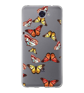 PrintiFy Huawei Y7 2017 ile Uyumlu 1mm Slim Fit Water Color 2 Baskılı Şeffaf  Kılıf