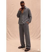 Erkek Haki Tencel Kumaş Oversize Gömlek Pantolon Takım – Rahat Kesim Yazlık Kombin