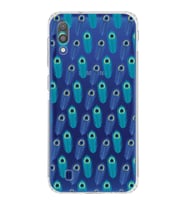 PrintiFy Samsung Galaxy M10 ile Uyumlu Nazar Boncuğu 4 Baskılı Kamera Korumalı Şeffaf Silikon Kılıf