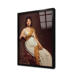 Oturan Kadın Jacques Louis David Çerçeveli Cam Tablo