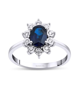 1.10 Karat Safir Pırlanta Yüzük