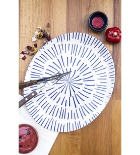 M'art Home Blue Fokai Oval Servis Tabağı