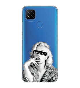 Redmi 9C / Redmi 10A Uyumlu Marilyn Monroe Desenli Şeffaf Telefon Kılıfı