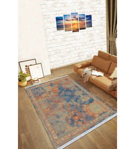 Taba Modern Dokuma Pamuk Tabanlı Kaymaz Kilim KLM066