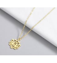 Altın Kaplama Lotus Çiçeği Gümüş Kolye