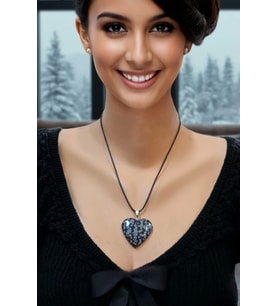 Kartanesi Obsidyen Kalp Kesim Kolye 310-5