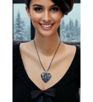 Kartanesi Obsidyen Kalp Kesim Kolye 310-5