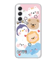 Samsung Galaxy A35 Uyumlu Cute Animals Tasarımlı Şeffaf Telefon Kılıfı