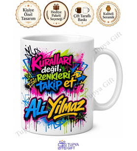Graffiti Temalı Kişiye Özel Baskılı Kupa Bardak Hediye Mug Sokak Sanatı