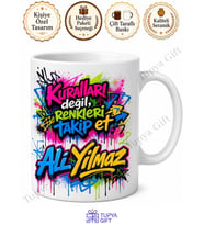 Graffiti Temalı Kişiye Özel Baskılı Kupa Bardak Hediye Mug Sokak Sanatı