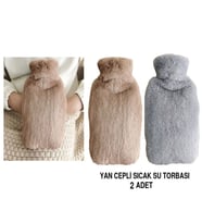 SICAK SU TORBASI 2 ADET,YAN CEPLİ PELUŞ TERMOFOR 27x17x2cm  750ml