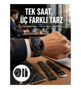 Mey İthalat® Akıllı Saat Yeni Nesil Üç Kordonlu Nabız Ölçer Çağrı Cevaplama Yeni Nesil