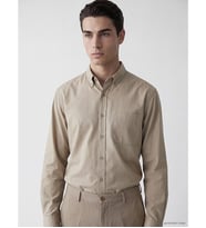 LCWAIKIKI Classic Bej Regular Fit Gabardin Erkek Gömlek
