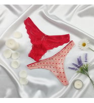 Kadın 2 li Dantelli Strig Ve Slip Külot Set BB2152