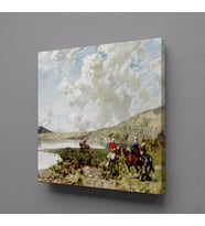 ATLAR VE İNSANLAR KANVAS TABLO 60x60cm (Karışık)
