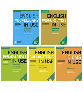 Advanced Cambridge English Vocabulary in Use Set ( Vocabulary - Pronunciation - Collocations - idioms - Phrasal Verbs )