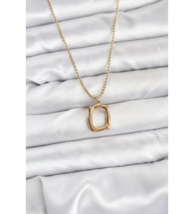 316L Çelik Zincir Gold Renk Model Kadın Kolye - TJ-BKO10688