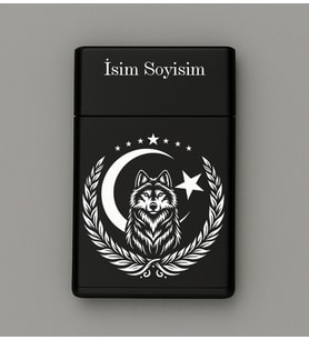 Kurt Ay Yıldız Desenli Metal Tabaka – Kişiye Özel İsimli Hediyelik M54