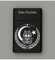 Kurt Ay Yıldız Desenli Metal Tabaka – Kişiye Özel İsimli Hediyelik M54