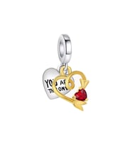 'You are the one' Yazılı Kalp Charm