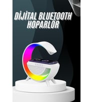 Northcity Bluetooth Hoparlör G Şekli Atmosfer Akıllı RGB Lamba - Kablosuz Şarj, NFC ve Çalar Saat Özelliği