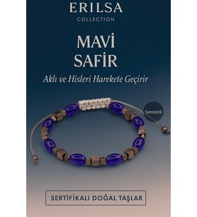 Sertifikalı Sentetik Mavi Safir Taşı Bileklik – Aklı ve Hisleri Güçlendiren Şık Takı (Çok Renkli)