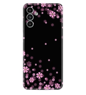 Samsung A23 A31 A32 A50 A51 A52 A53 A70 Kılıf Desenli Silikon Black flowers 1391