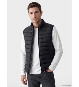 LCWAIKIKI Classic Siyah Regular Fit Dik Yaka Kapitone Erkek Şişme Yelek