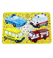 Ahşap Taşıtlar Puzzle - Bebekleri İçin Puzzle - Ahşap Yapboz Oyuncak - Oyuncak Yap-boz - 24 Parça Pu