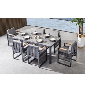 Argos Bahçe Balkon Masa Takımı (Antrasit)
