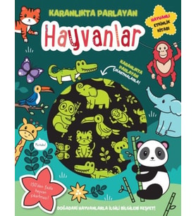 Karanlıkta Parlayan Kitaplar - Hayvanlar (Parlayan Çıkartmalar)