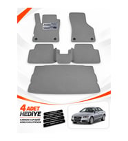 e-biz AUDİ A4 SEDAN (2008-2015) Uyumlu EVA Oto Paspas Bagaj Paspası Dahil Açık Gri
