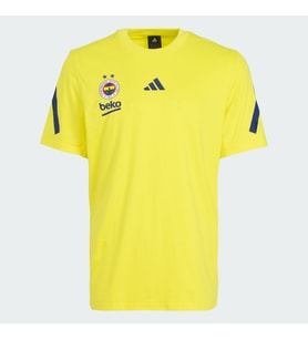 adidas KE7002 FB TRVL TEE M Erkek Fenerbahçe Basketbol Erkek Antrenman Tişörtü (Sarı)
